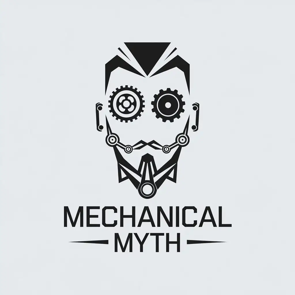 LOGO Design for Mechanical Myth Minimalistic Face Symbol for Entertainment Industry