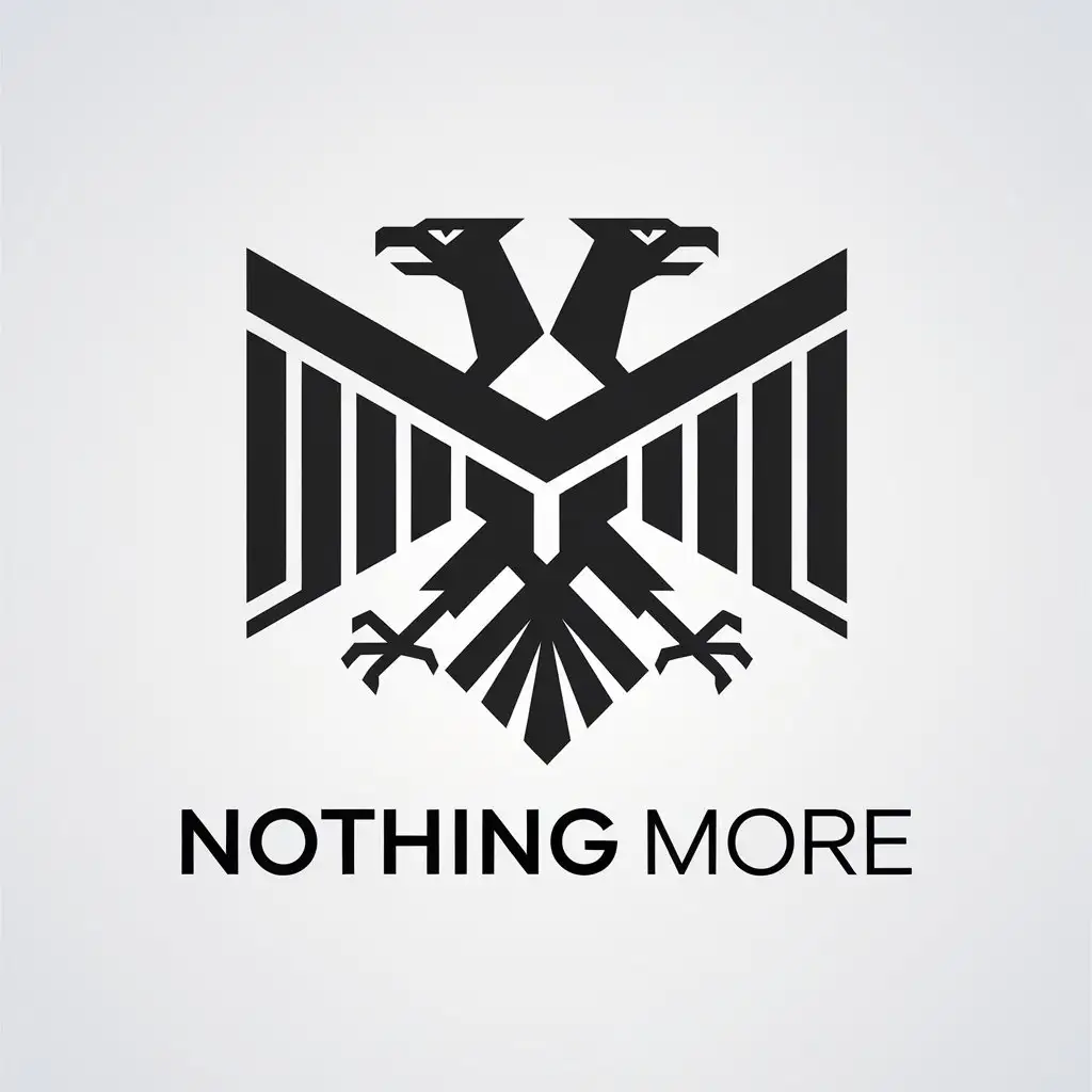 LOGO Design for Nothing More Modern TwoHeaded Eagle in Minimalistic Style