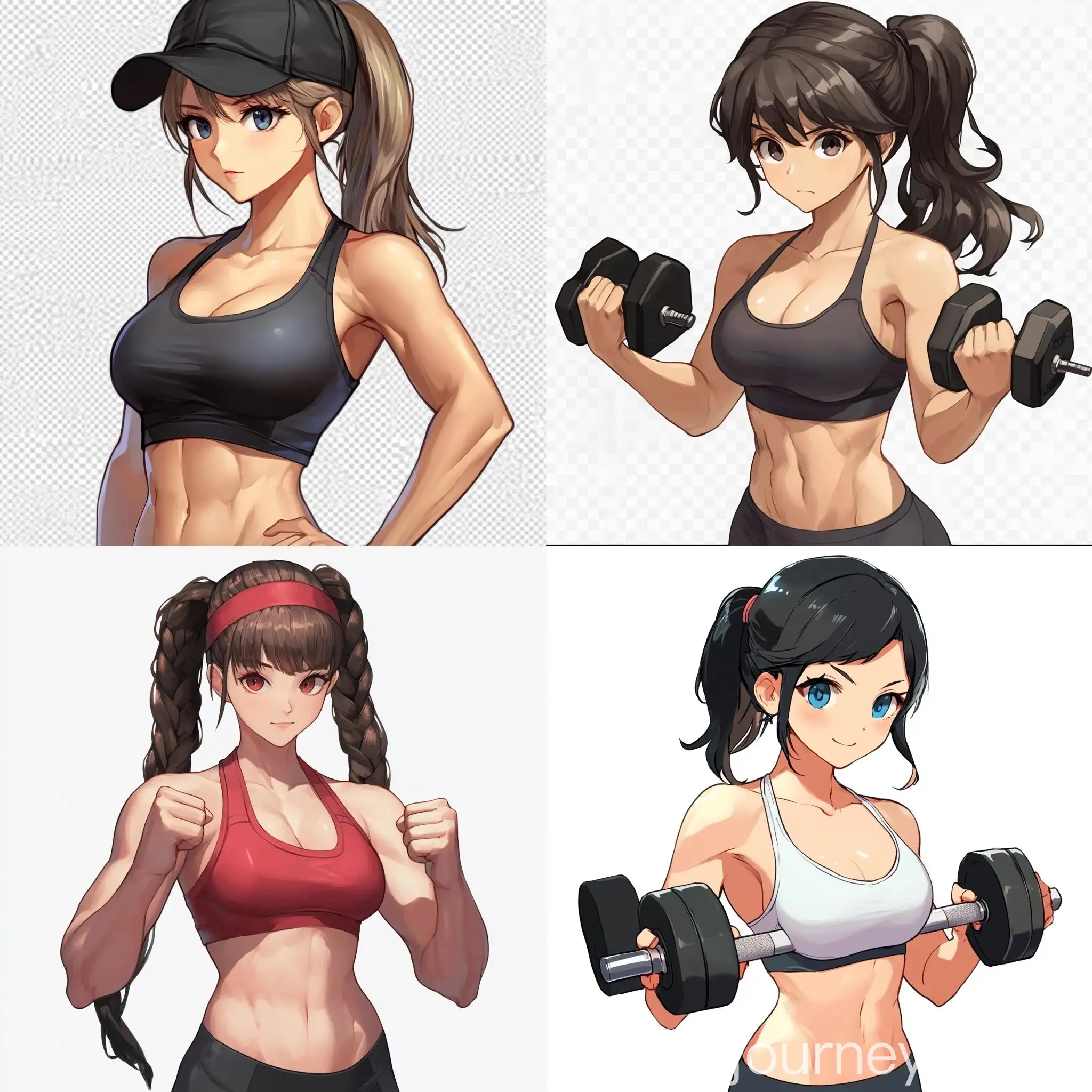 Anime-Woman-Gym-Trainer-Assisting-with-Exercise-in-Modern-Fitness-Center