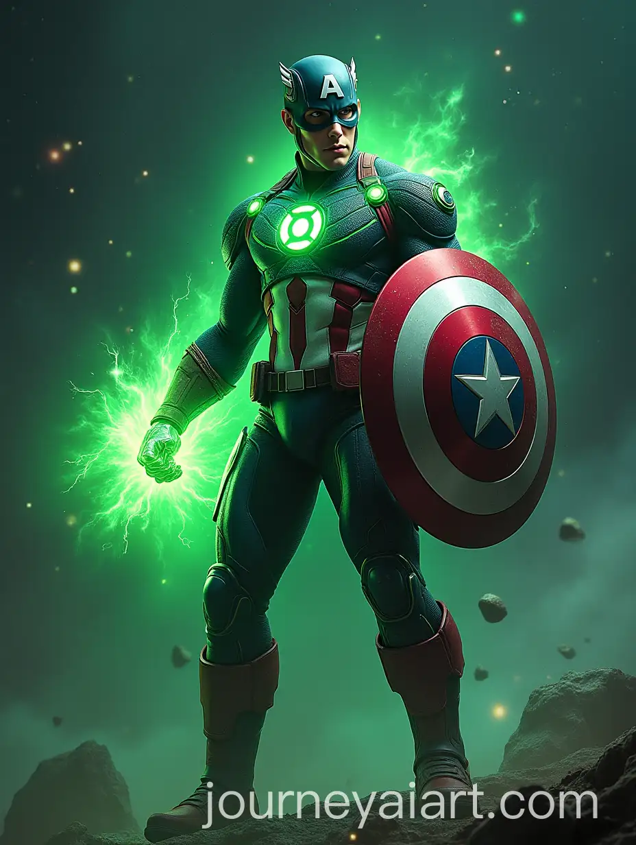 Hybrid-Fusion-of-Green-Lantern-and-Captain-America-in-Surreal-Space-Battle