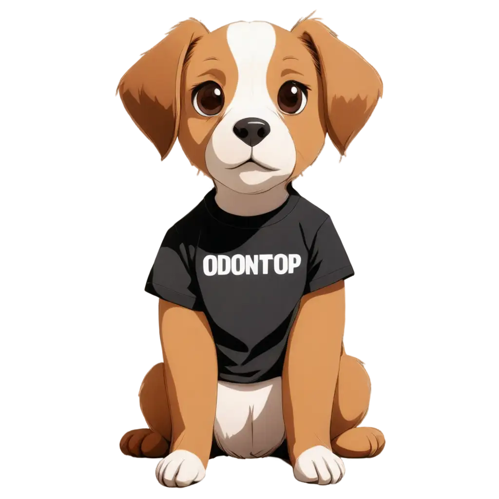 Anime-Dog-Sitting-PNG-Image-with-Custom-Black-TShirt-Design-ODONTOTOP