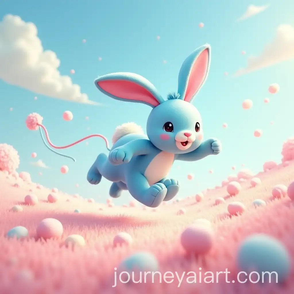 Blue-Bunny-RacingAI-Image-Prompt-Expansion-Through-CottonCandy-Meadow-with-Giant-Marshmallows