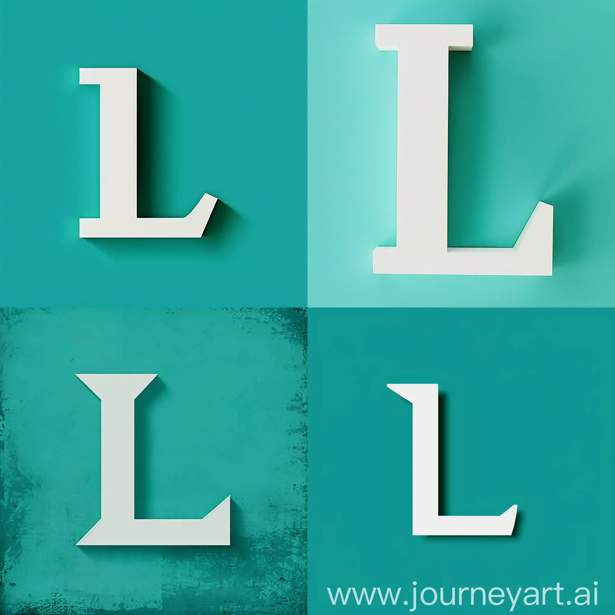 Unusual-Geometric-Letter-L-in-White-on-Turquoise-Background