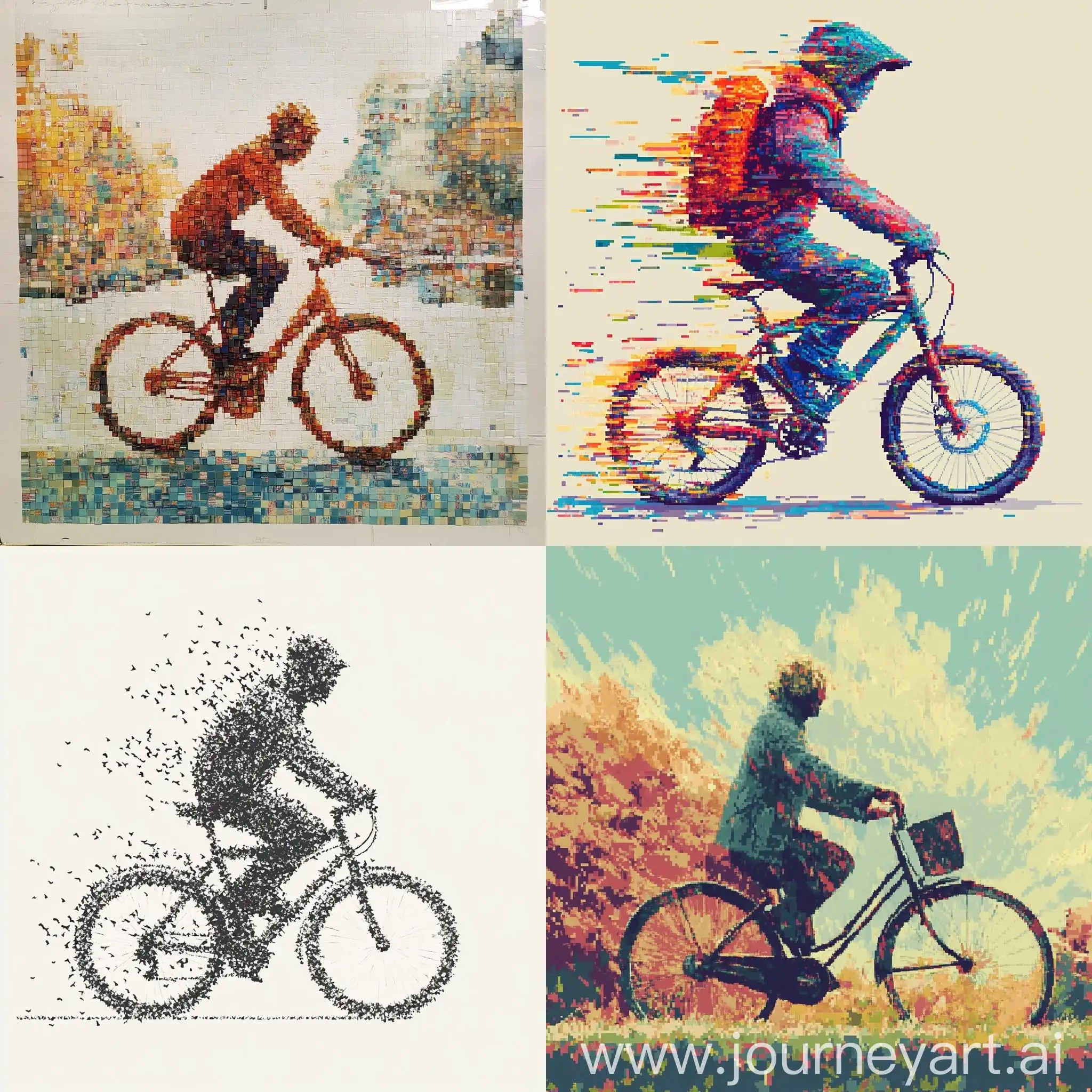 Unique-Pixel-Art-Person-Riding-Bicycle