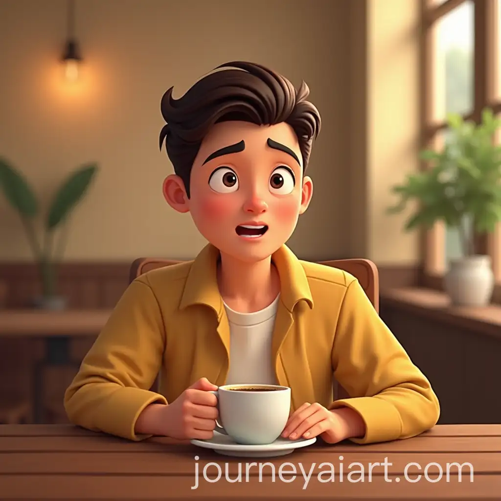 Musician-Playing-Coffee-Cup-in-Cafe-Cartoon-Style