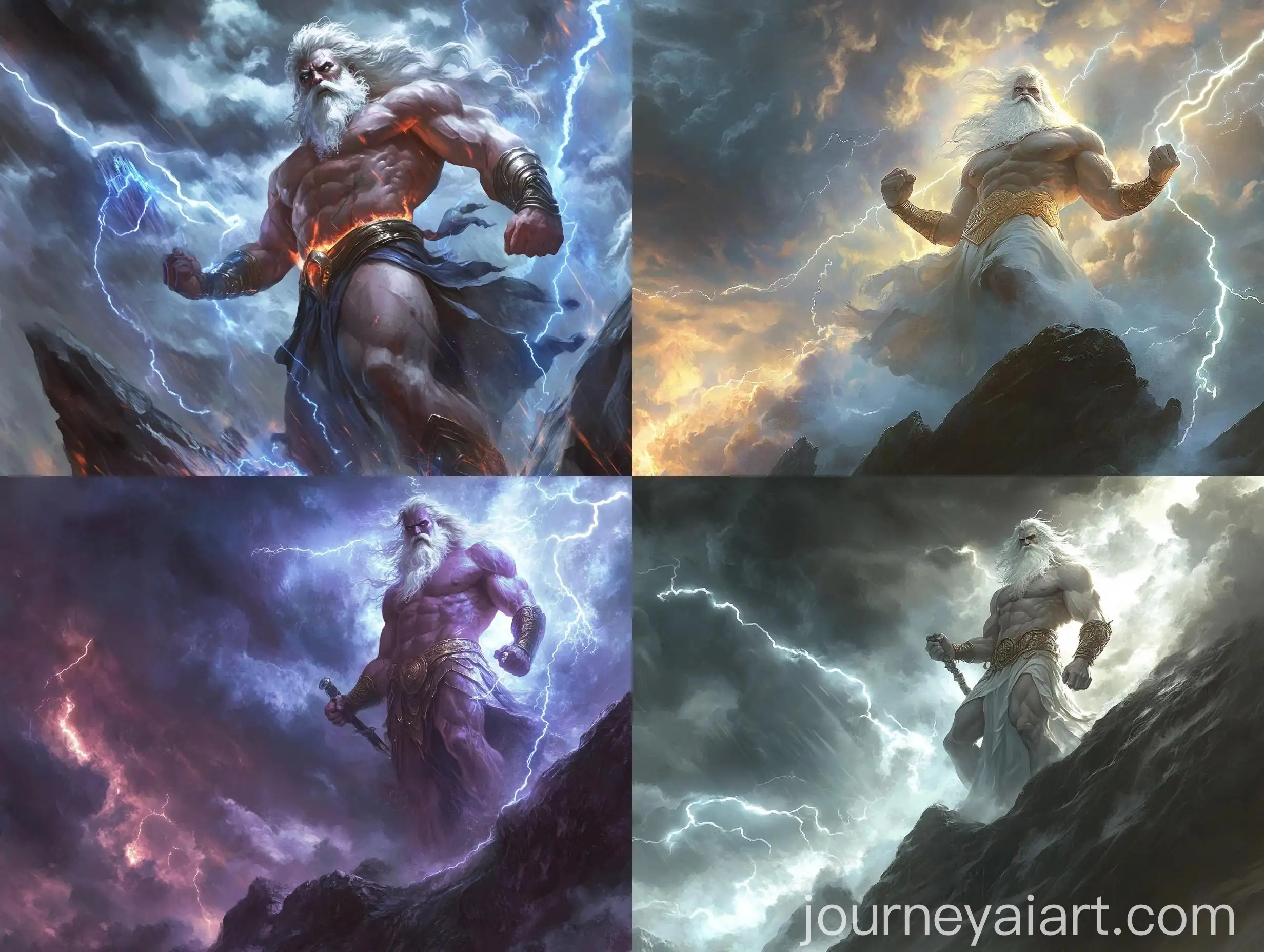 Zeus-King-of-the-Gods-on-Mountain-with-Lightning-Bolts