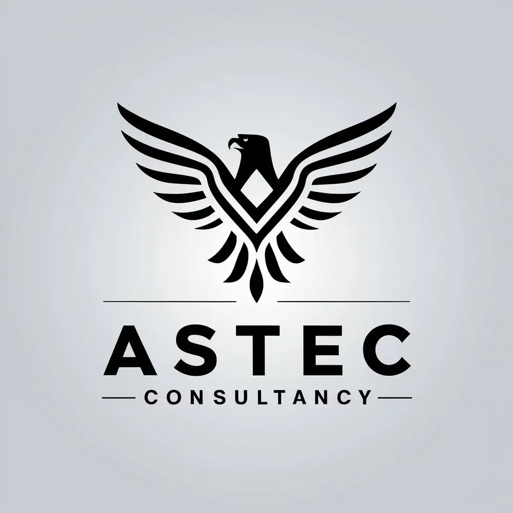 LOGO Design For Astec Consultancy Eagle Symbol in Vector Art for Finance Industry