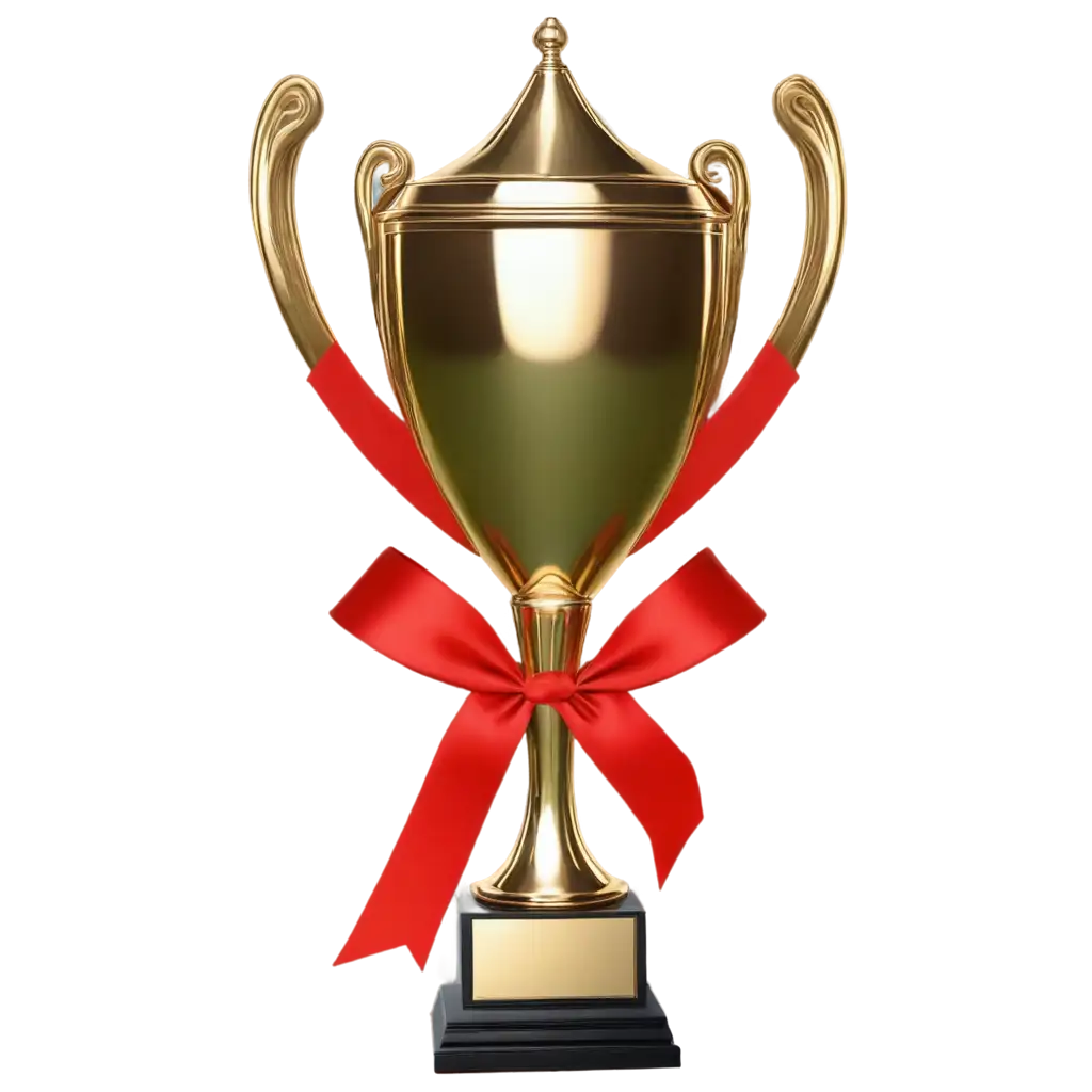 Realistic-Big-Short-Trophy-with-Red-Ribbon-Band-PNG-Image-for-Enhanced-Visual-Appeal