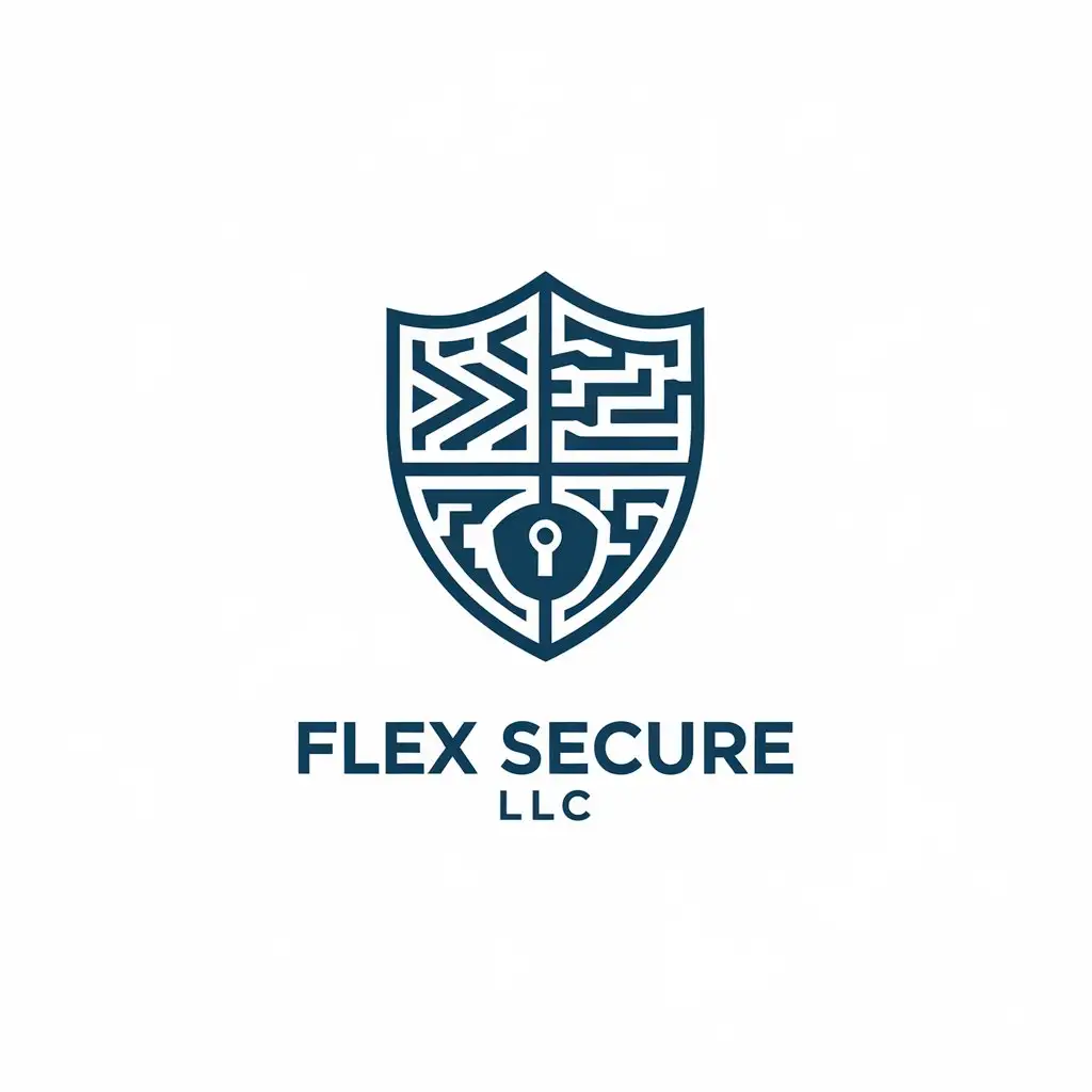 LOGO Design for Flex Secure LLC Shield Symbol with Vector Art on Clear Background