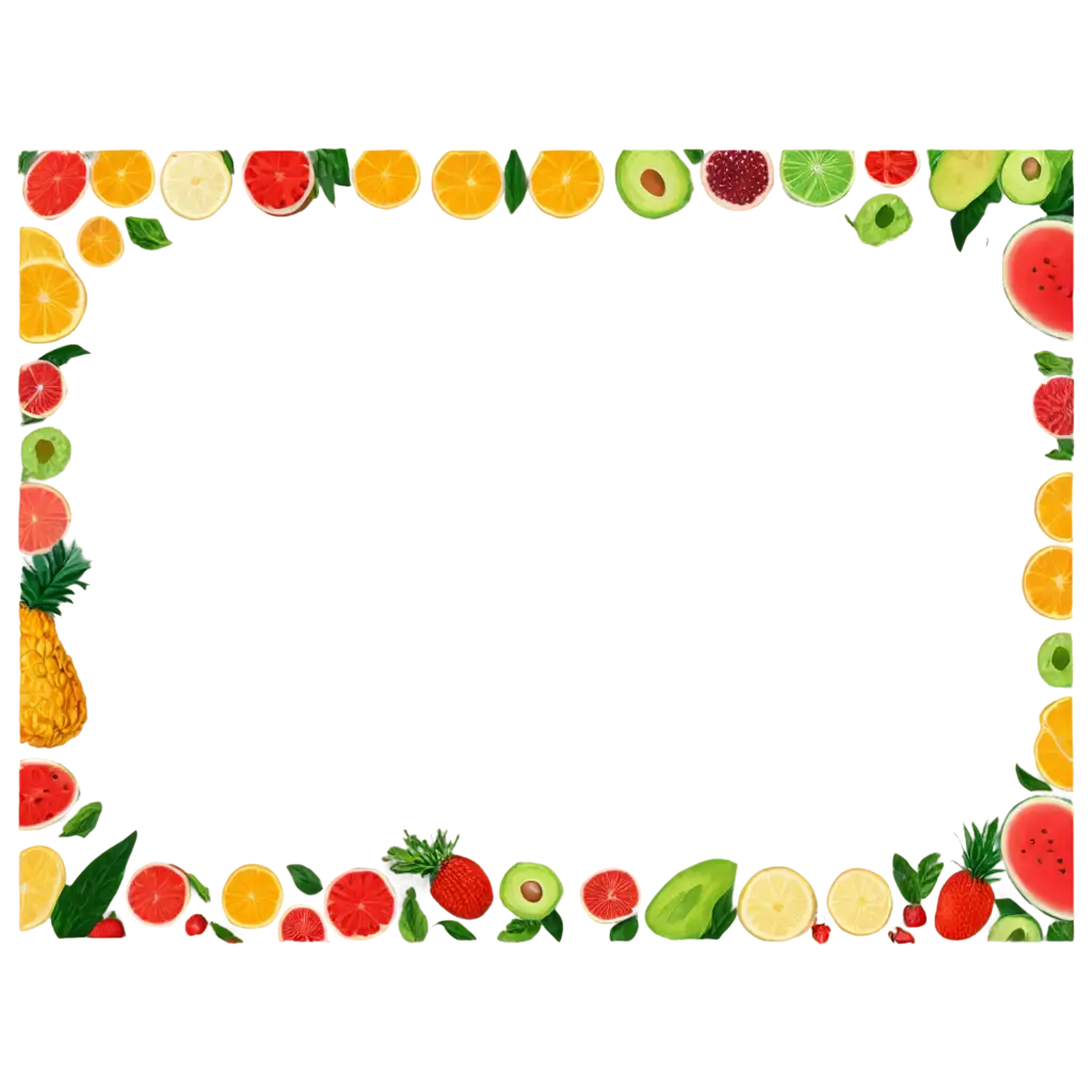 High-Resolution-PNG-Border-with-Watermelon-Avocado-Strawberry-and-More-Fruits