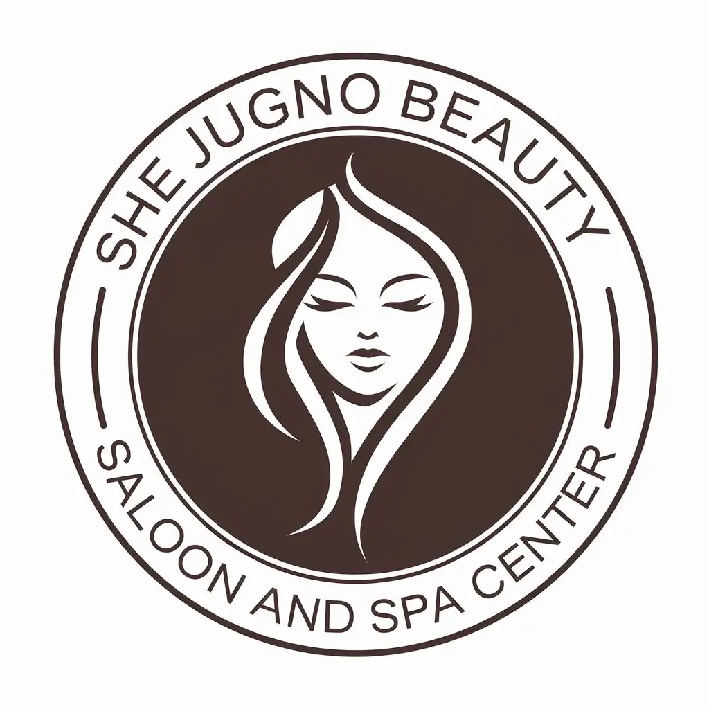 LOGO Design for She Jugno Beauty Saloon and Spa Center Elegant Vector with She Jugno Symbol for the Beauty and Spa Industry