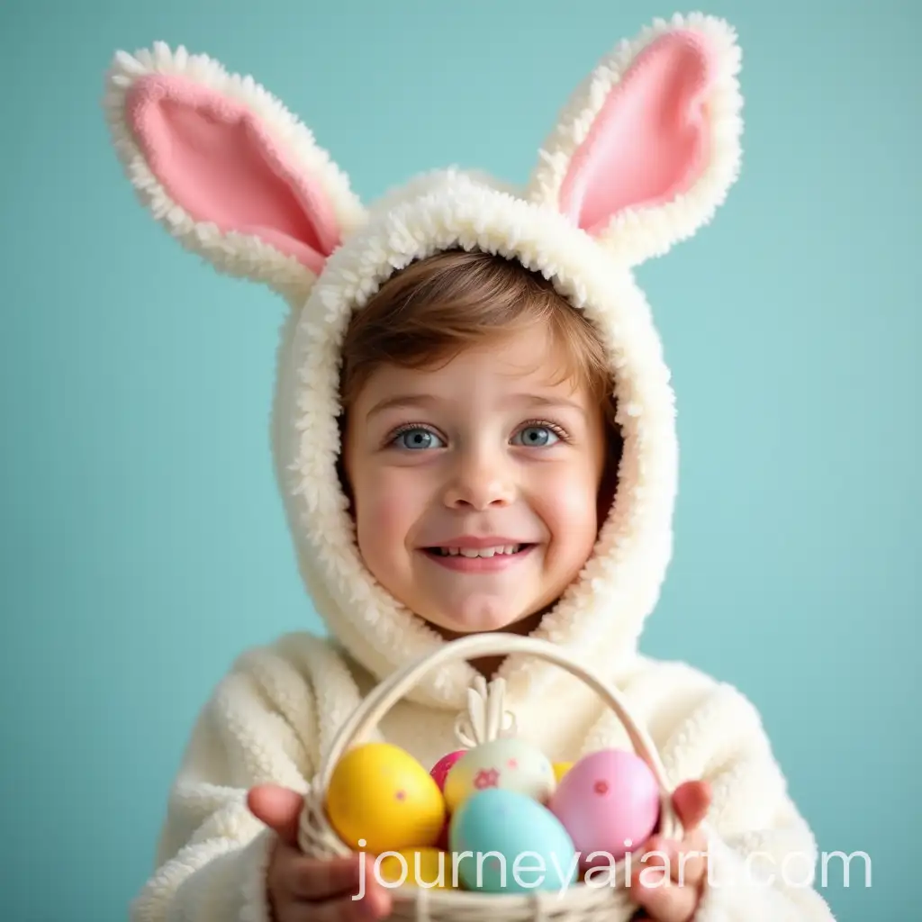10YearOld-Irish-Boy-in-Fluffy-Rabbit-Costume-Holding-Easter-Basket-with-Colorful-Eggs