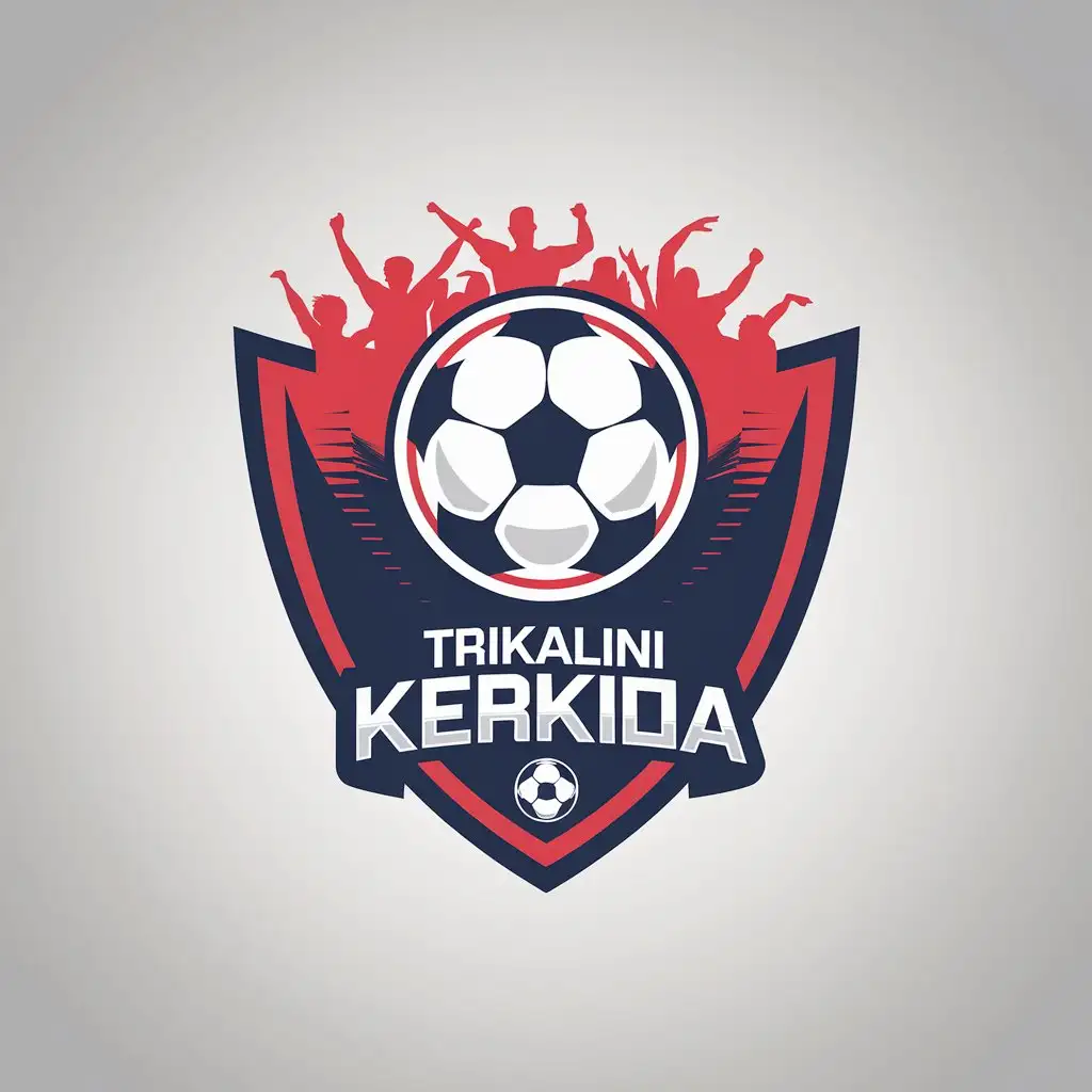 LOGO Design for Trikalini Kerkida Minimalistic Red and Blue Soccer Fans Theme