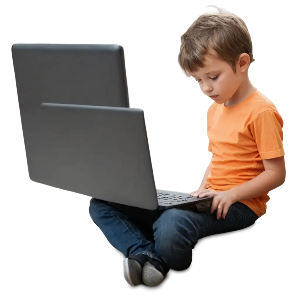 Dizzy-and-Tired-Child-Playing-Online-Game-PNG-Image