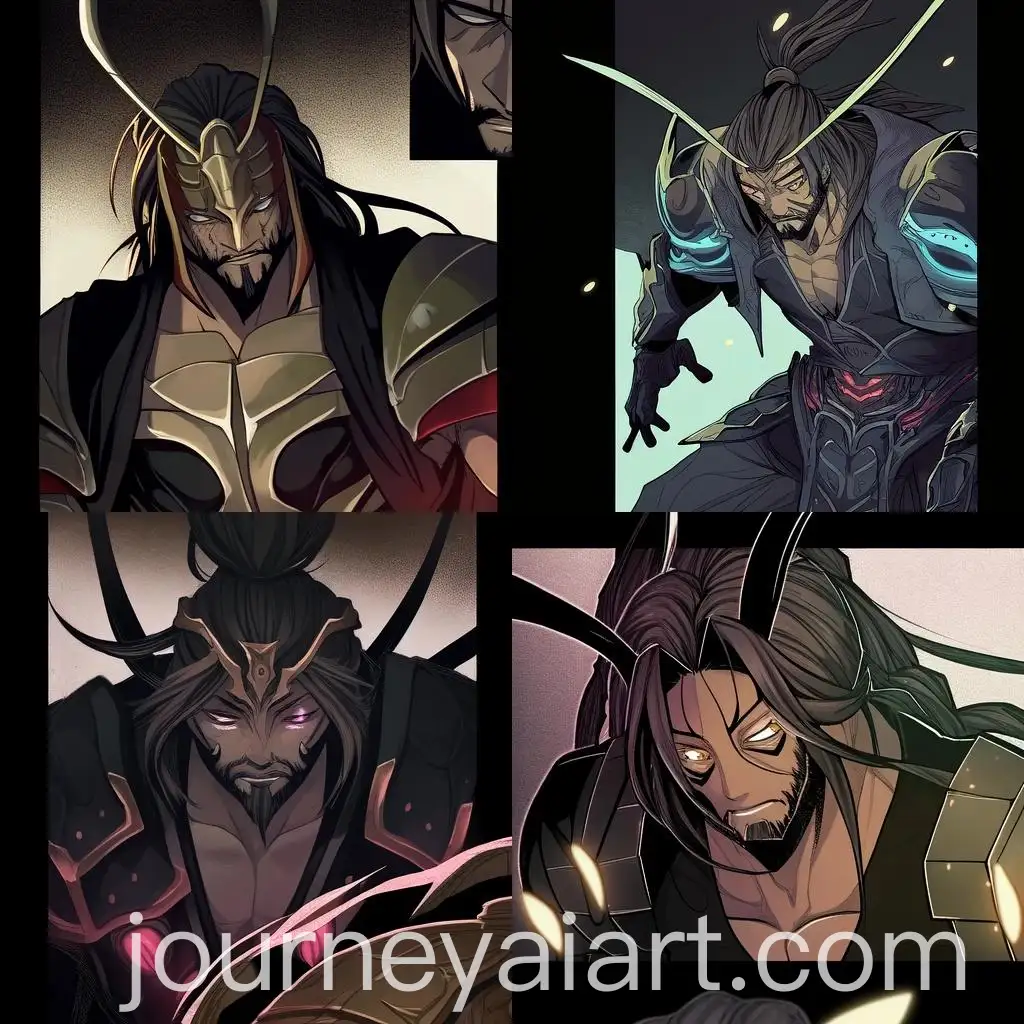 Mature-Man-in-StagBeetleInspired-Armor-with-Glowing-Eyes