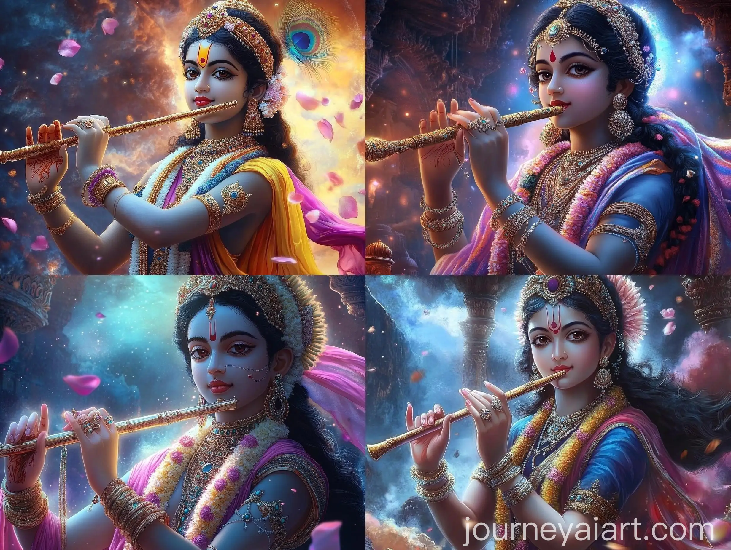 Realistic-Hindu-Goddess-Shree-Krishna-with-Flute