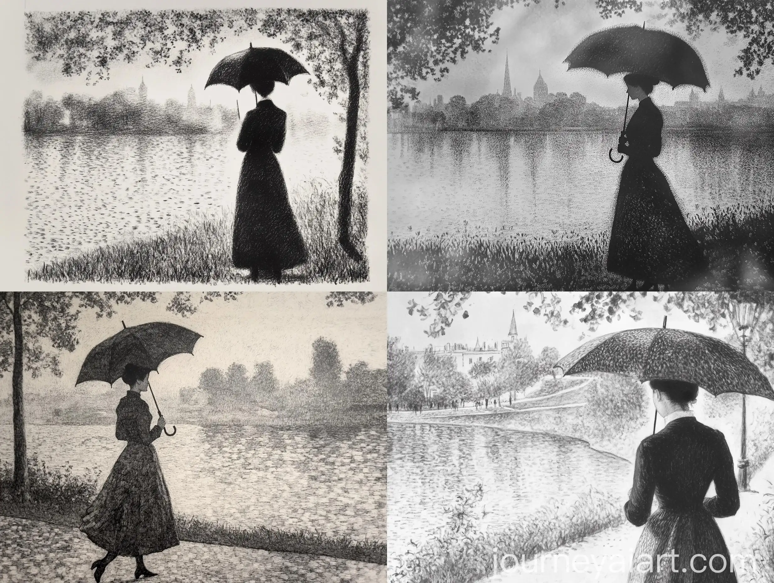 Woman-with-Umbrella-in-A-Sunday-Afternoon-on-the-Island-of-La-Grande-Jatte-Painting-by-Georges-Seurat
