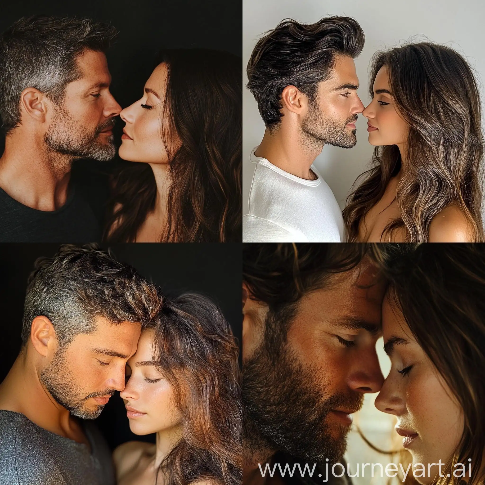 Romantic-Couple-Embracing-with-Closed-Eyes-Man-and-Woman-Portrait