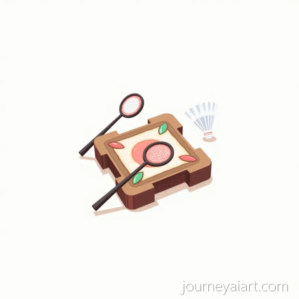 Cute-2D-BadAI-Image-Prompt-Expansionminton-Board-Game-Logo-on-White-Background