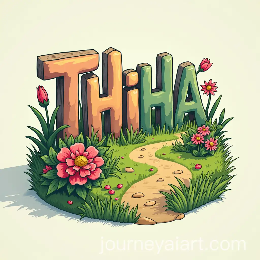 3D-Logo-Design-for-THIHA-Education-Garden-Featuring-Practice-Makes-Perfect-Slogan