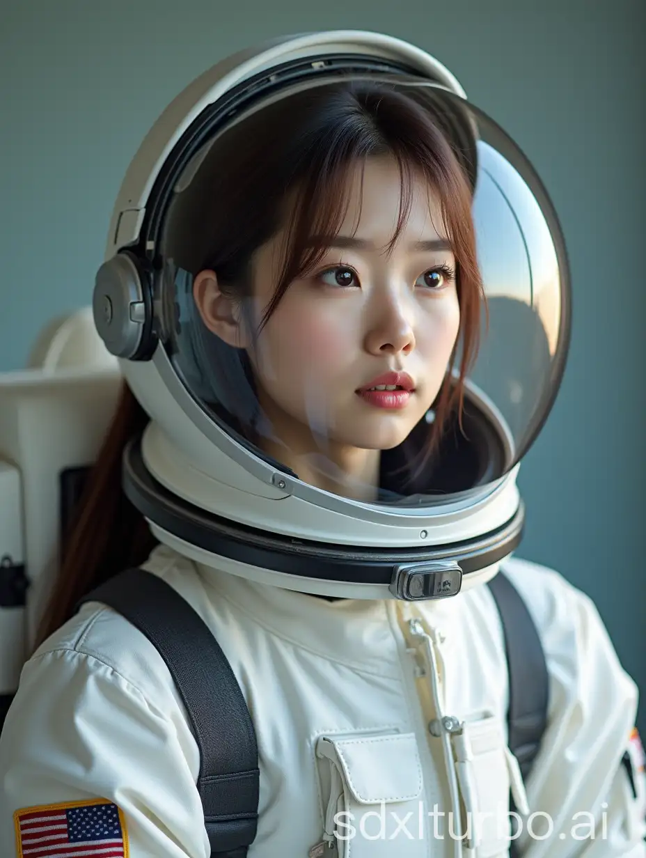 Portrait-of-a-20YearOld-Korean-Girl-in-Spacesuit-Gazing-into-the-Unknown