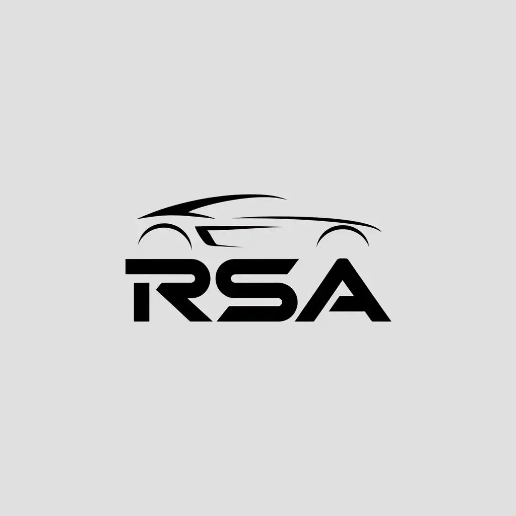 a vector logo design,with the text "RSA", main symbol:Audi car lines,Minimalistic,be used in Automotive industry,clear background