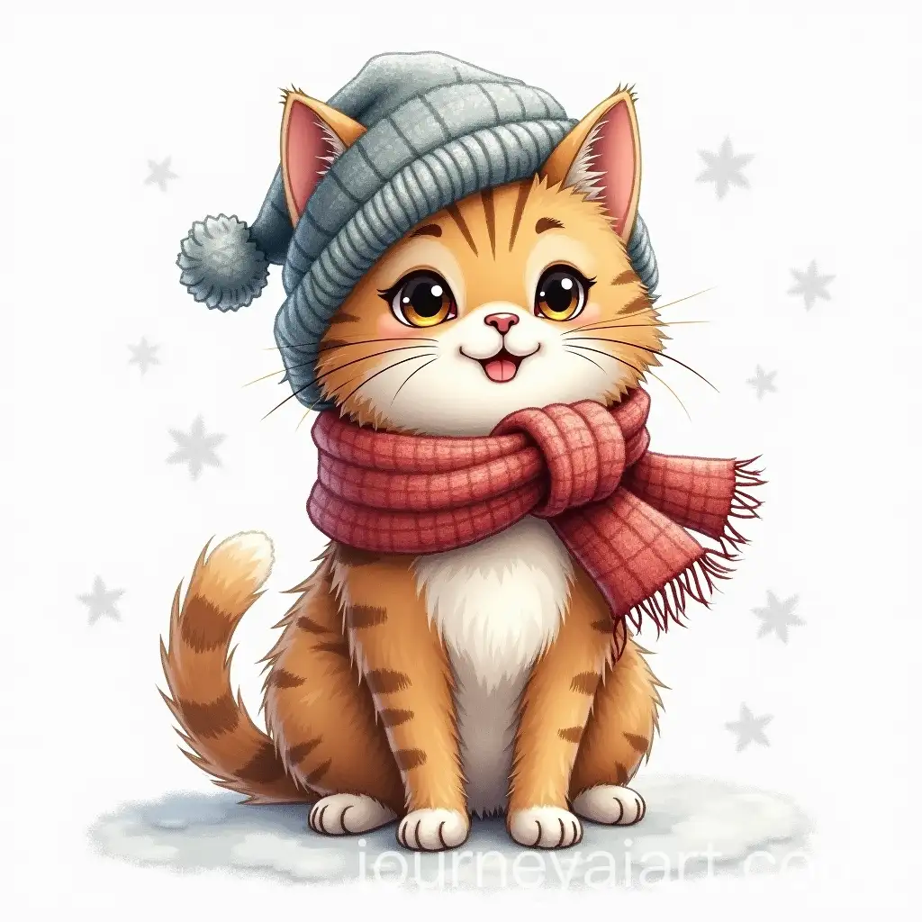 Cozy-Cat-in-a-Hat-and-Scarf-on-a-Cold-Day