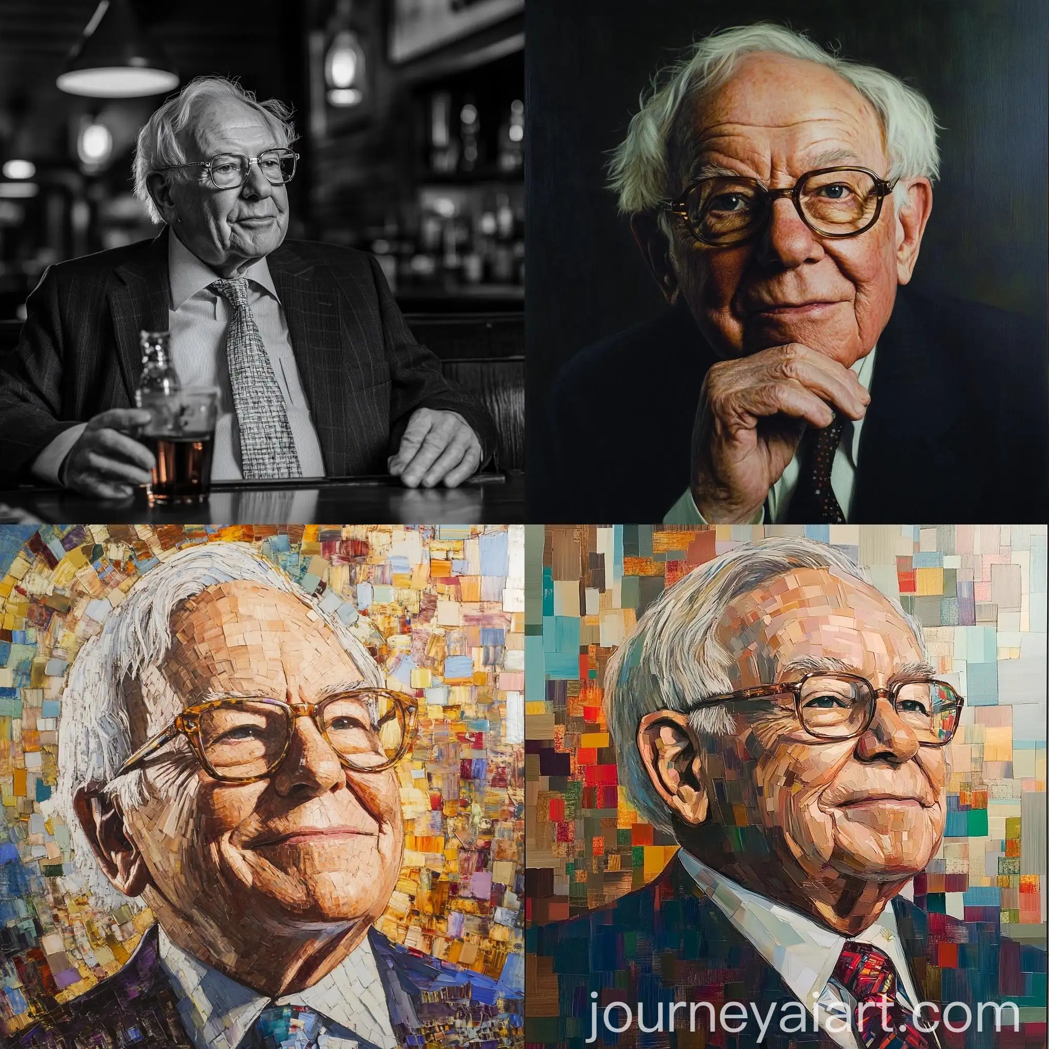 Warren-Buffett-Portrait-in-Monochrome-Style