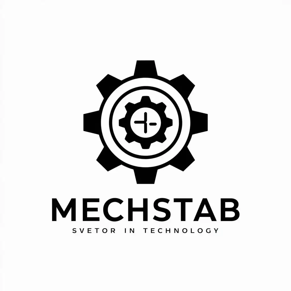 a vector logo design,with the text "mechstab", main symbol:gear,complex,be used in Technology industry,clear background