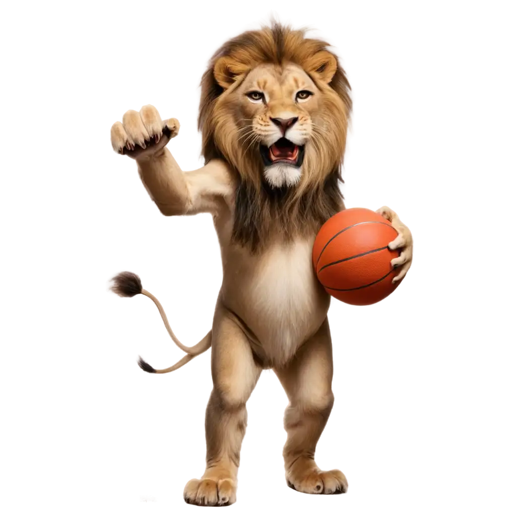 Dynamic-Lion-Holding-a-Basketball-PNG-for-Versatile-Applications