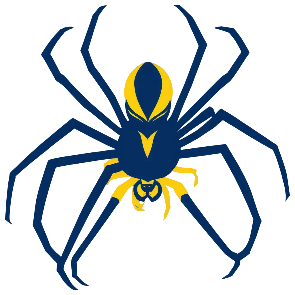 Spider Logo, Blue and Yellow, Football team