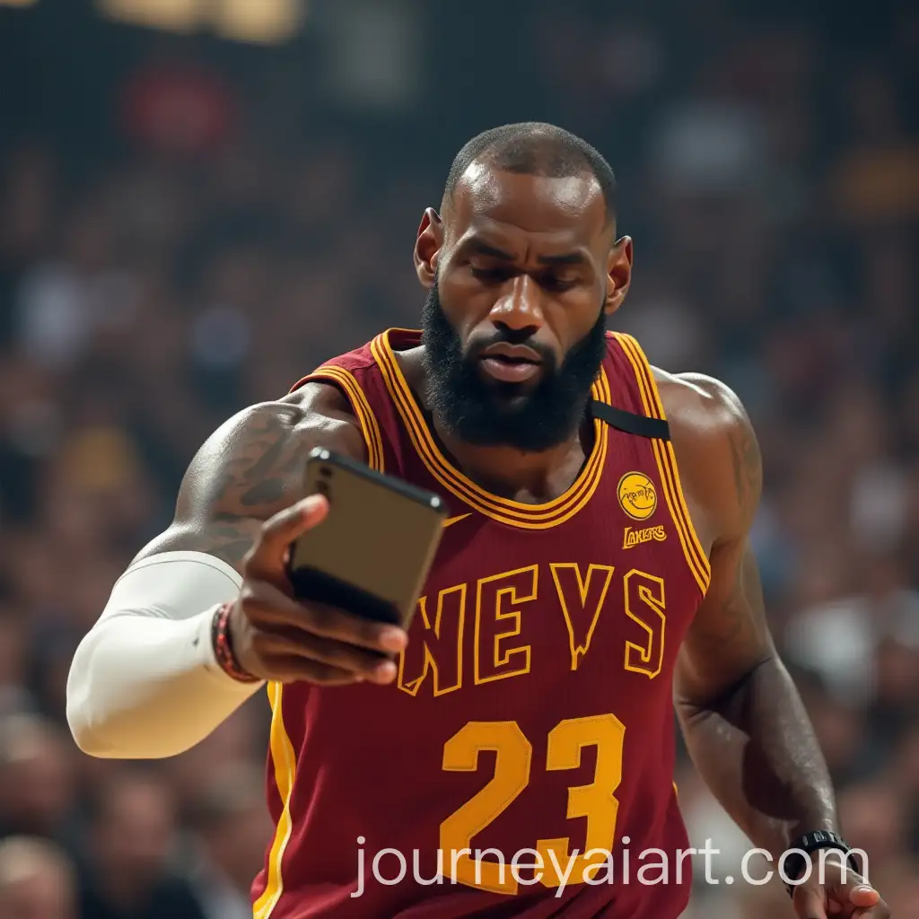 LeBron-James-with-Flying-Phone-in-the-Background