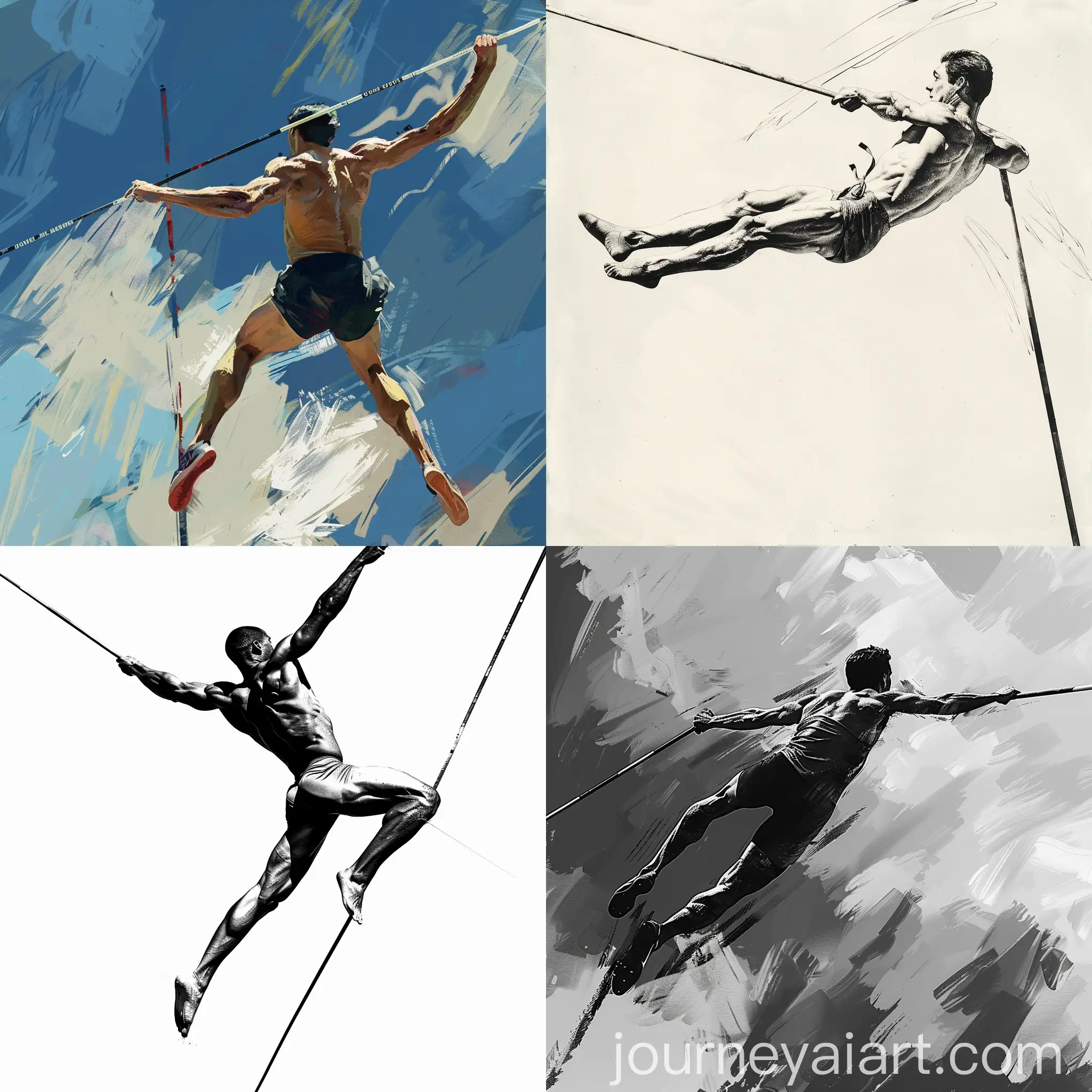 Athlete-Pole-Vaulting-Action-Illustration