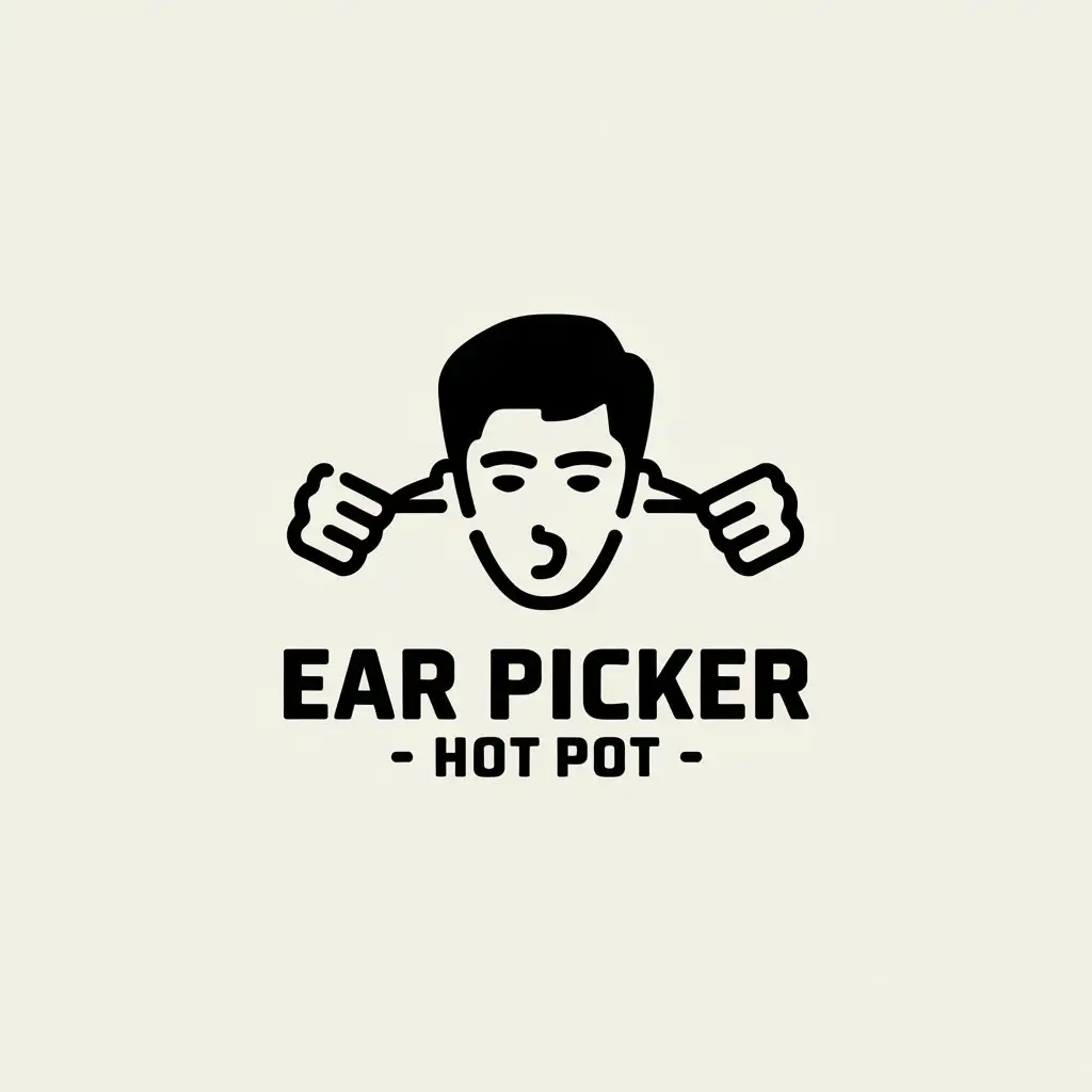 LOGO-Design-for-Ear-Picker-Hot-Pot-Minimalistic-Vector-Design-with-a-Playful-Theme