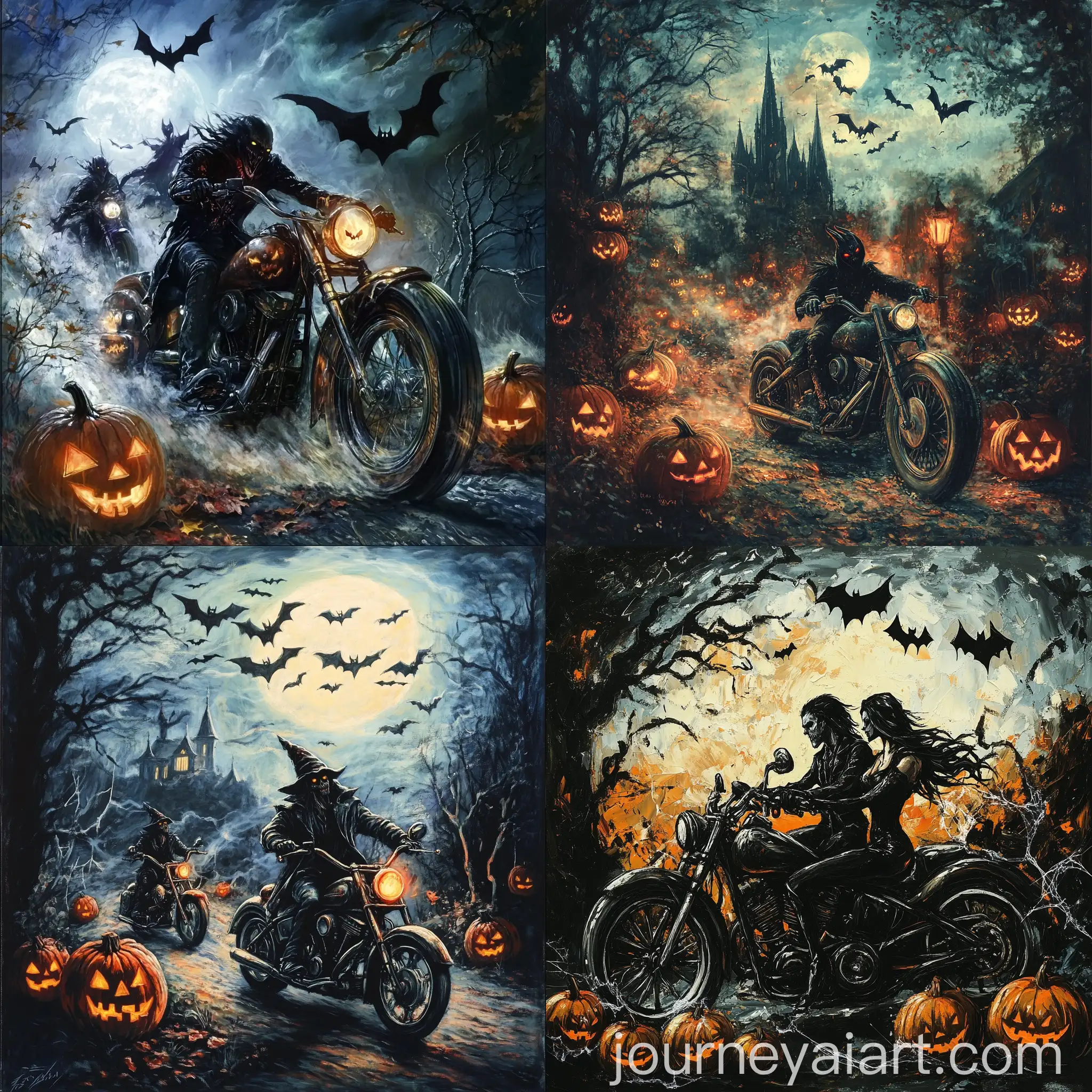 Vampires-Celebrating-Halloween-Night-with-Pumpkins-and-Bats