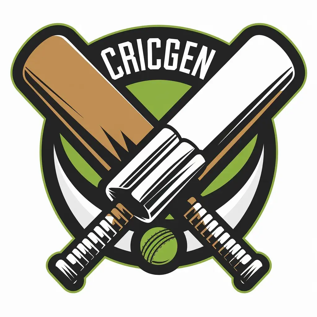 LOGO Design for Cricgencom Bat Ball and Pace with Green Background for Sports Fitness Industry