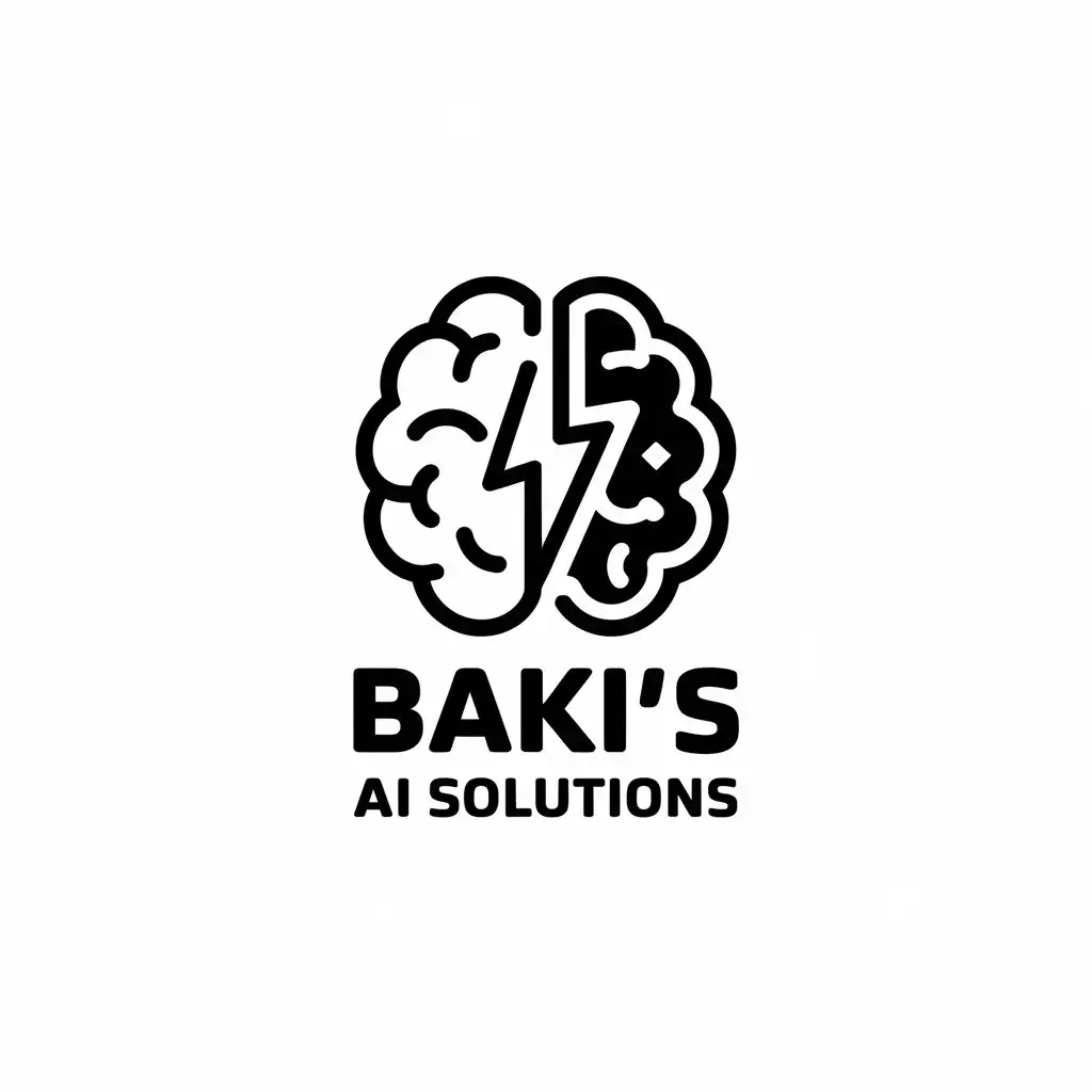 a vector logo design,with the text "Baki's Ai solutions", main symbol:ai innovation,Moderate,clear background