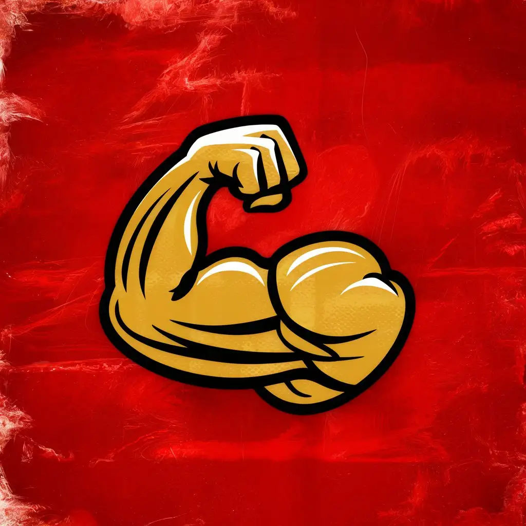 Emoji Style Bicep on Red Background