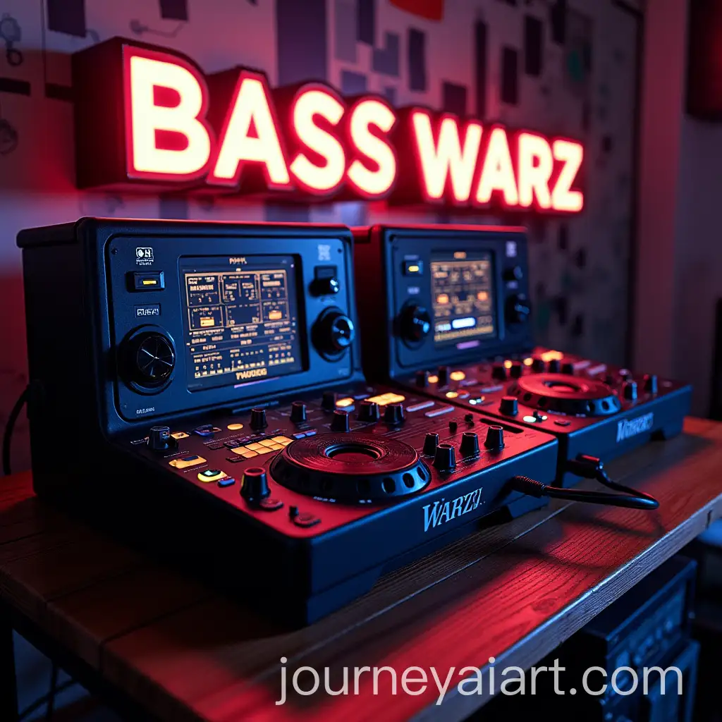 Dynamic-Sound-System-Displaying-Bass-Warz-in-Bold-Typography