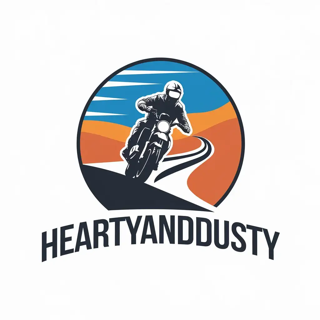 Logo-Design-for-Travel-Moto-Vlog-Hearty-and-Dusty-Featuring-Bike-and-Freedom