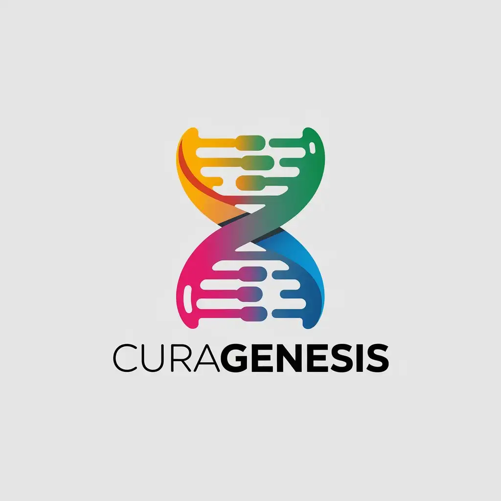 LOGO Design for Curagenesis Modern Sleek with DNA Helix and Molecular Elements