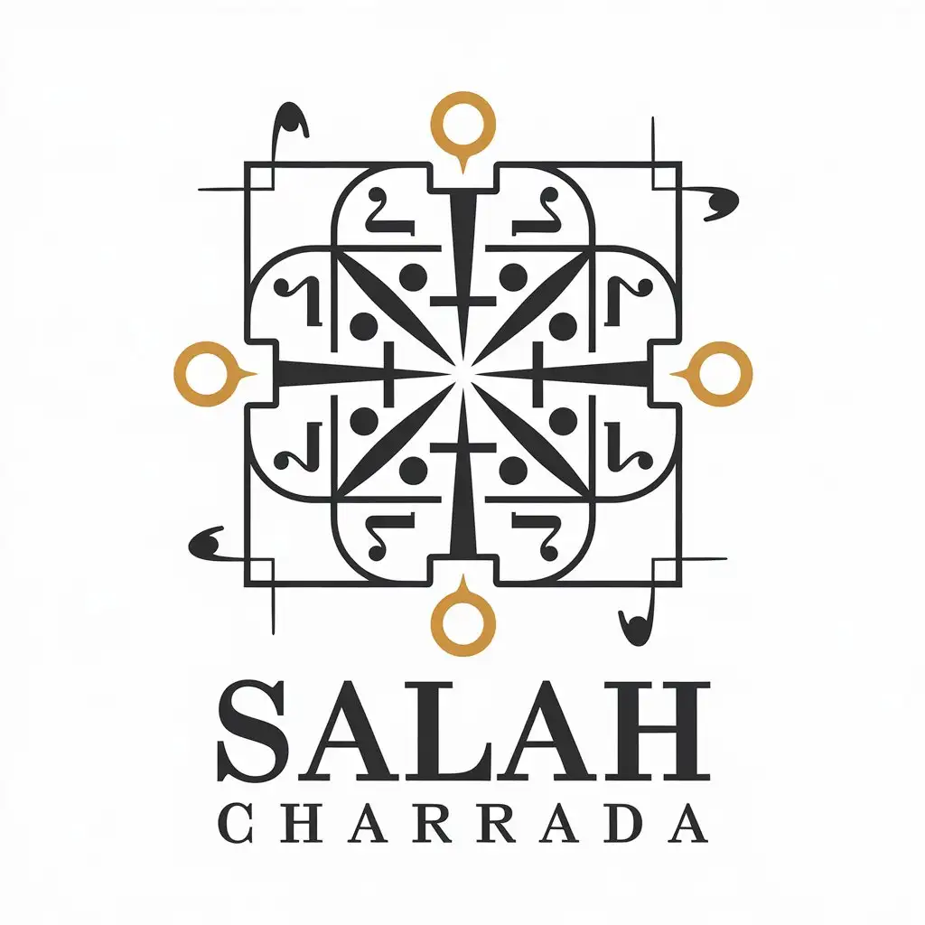 a vector logo design,with the text "SALAH CHARRADA", main symbol:mathematics equations,complex,clear background