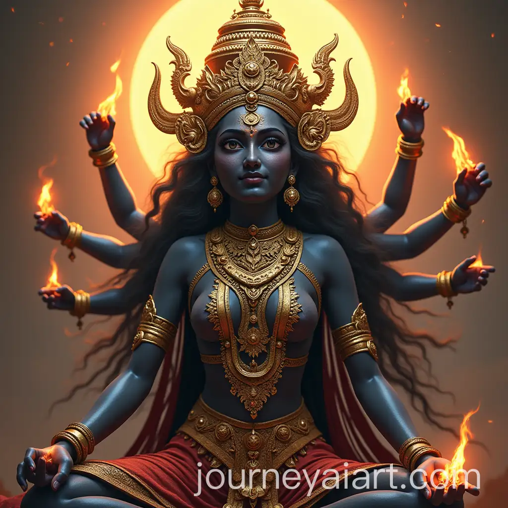 Full-View-of-Hindu-Goddess-Mahakaali-with-Powerful-Expression