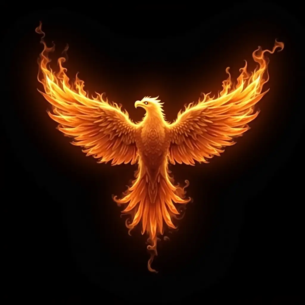 Fiery-Eagle-on-Black-Background