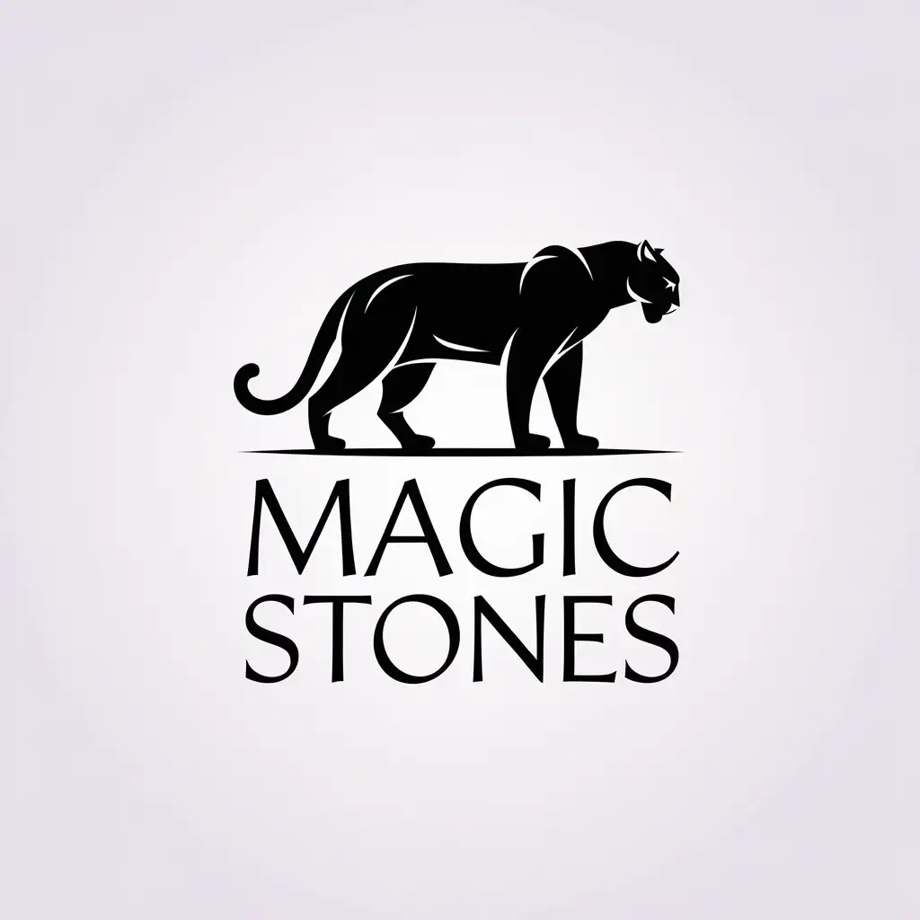 LOGO-Design-For-Magic-Stones-Elegant-Panther-Symbol-for-Beauty-Spa-Industry