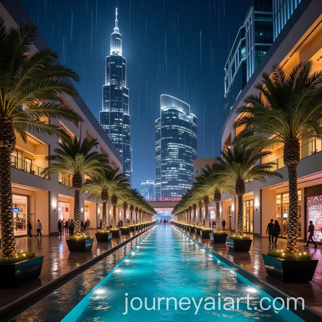 Dubai-Mall-in-Rainy-Weather-with-Reflections-and-Modern-Architecture