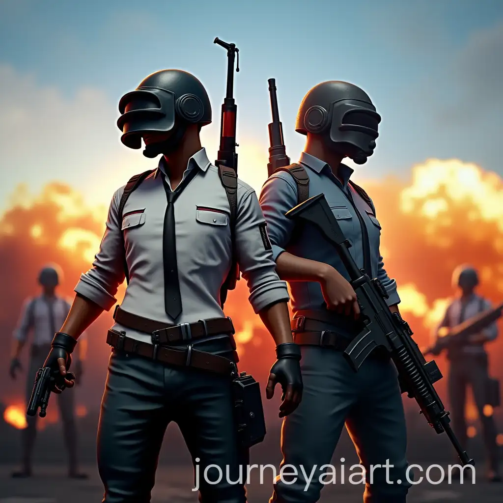 PUBG-Battle-Heroes-in-Full-Gear-with-Weapons-and-Level-3-Helmets
