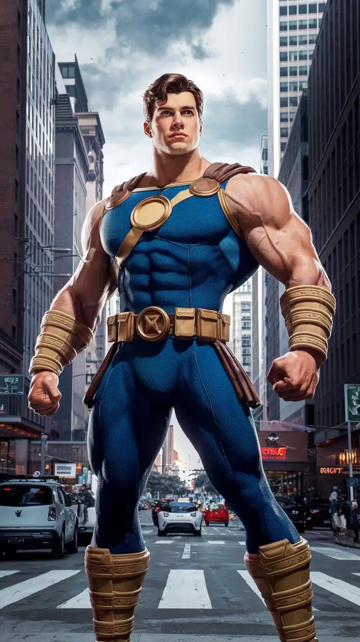Supercharged brawn. Herculean powers. Superhero. 19 years old. Photorealistic.