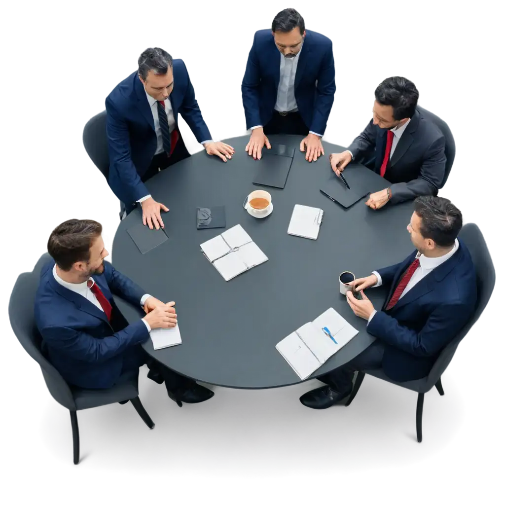 Professional-Business-Meeting-PNG-Image-TopPNG-Image-Usage-ScenariosDown-View-of-Businessmen-in-a-Clean-Formal-Setting