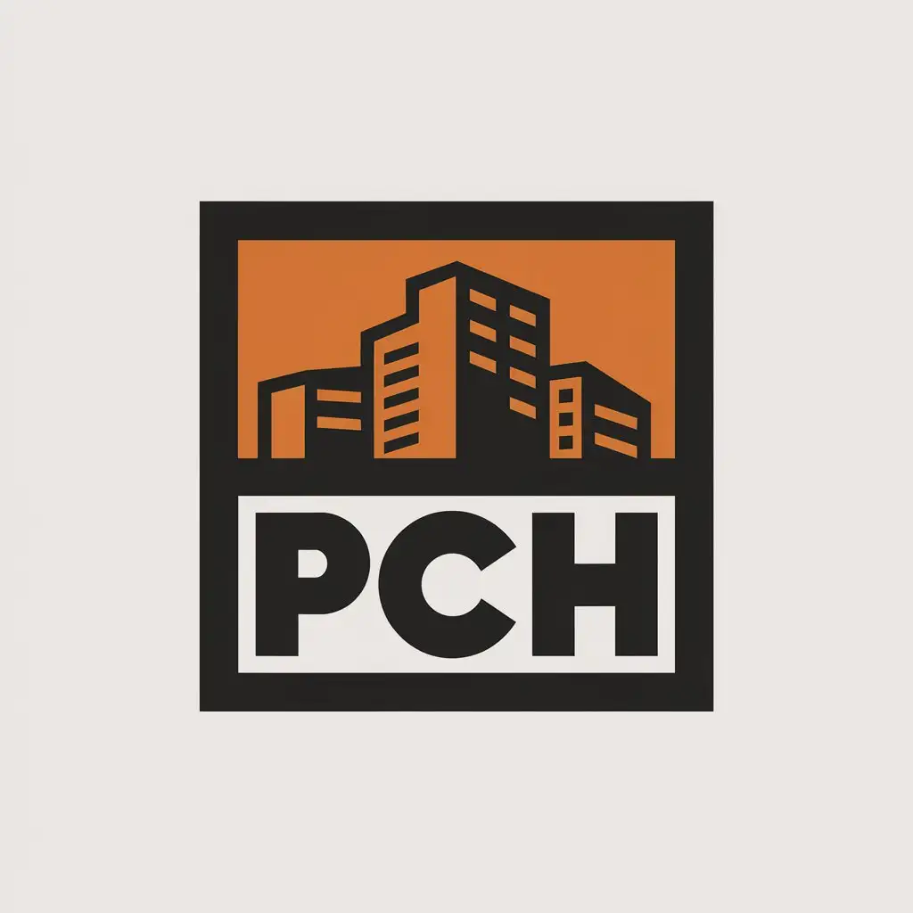 LOGO Design for PCH Construction Company with Square Shape and Building Symbol